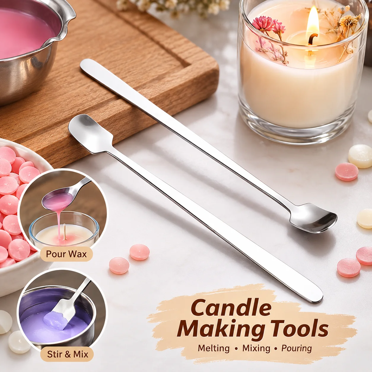 Candle Making Kit Wholesale - 1/2 adet paslanmaz çelik mum yapım