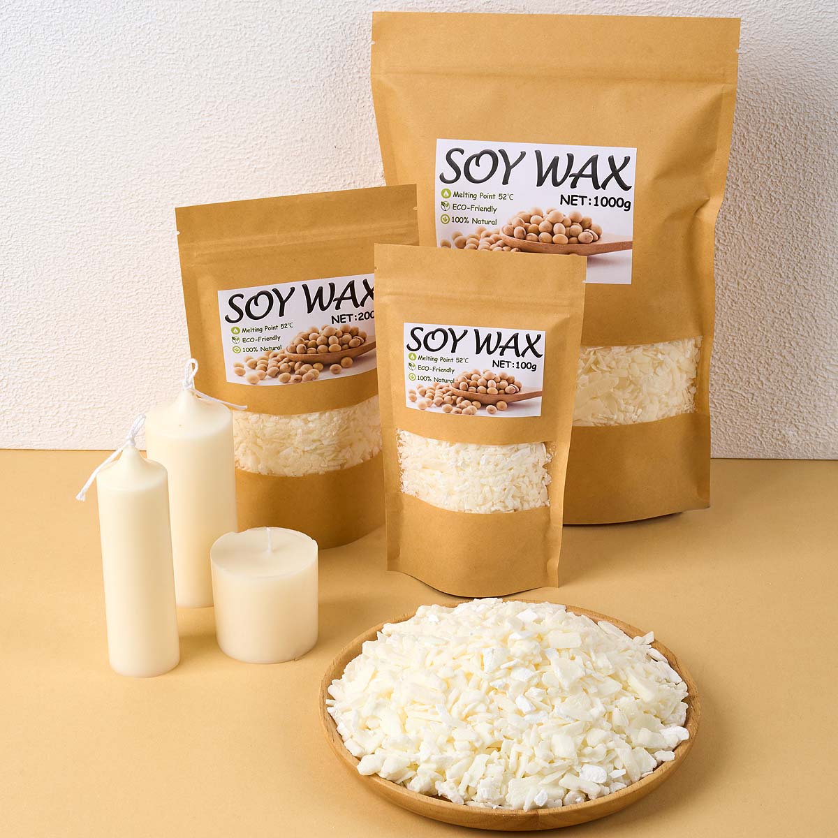Candle Making Easy - 1 Pound Saf Beyaz Soya Balmumu