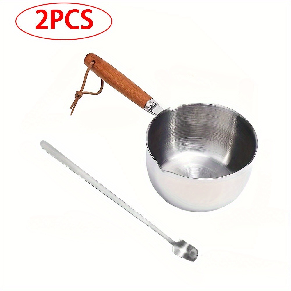 Candle Making Kit Wholesale - 2 ADET/SET Ahşap Saplı Balmumu Eritme